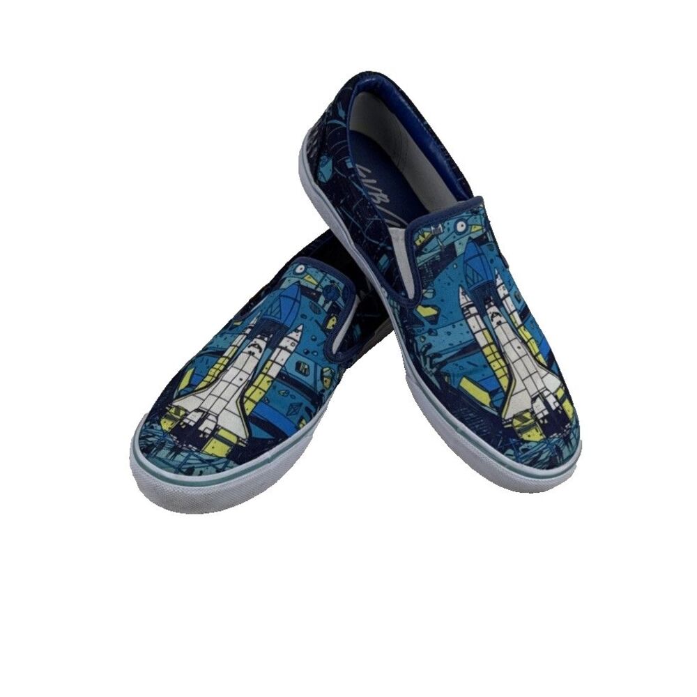 SUB LTD Tyler Stout NASA Space Shuttle Slip On Canvas Sneakers Mens 10.5 Skate
